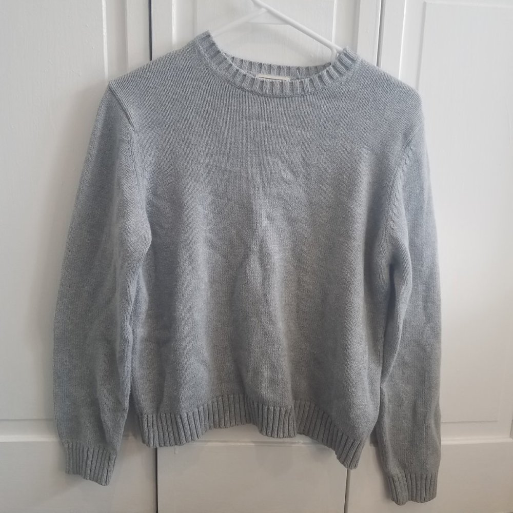 L.L. Bean Gray Sweater Cotton Crewneck